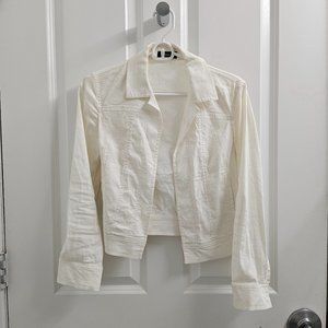 Theory white stretch linen jacket size P